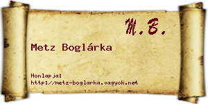 Metz Boglárka névjegykártya